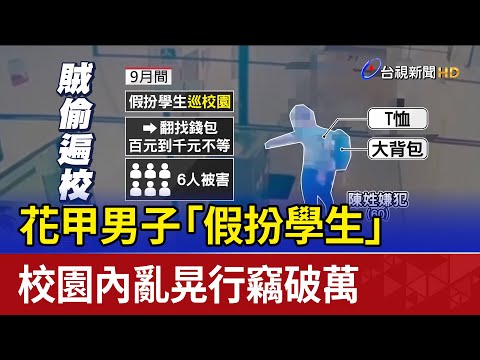 花甲男子「假扮學生」 校園內亂晃行竊破萬