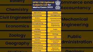 upsc optional subject list # upsc syllabus 2023 # upsc ias# upsc preparation# yo #youtubeshorts 💙