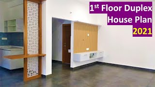 East Facing Duplex House 1st Floor Planning and Tour (Living, Pooja and a Master Bedroom )