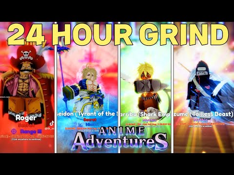 Spending 24 HOURS! In SUMMER PORTAL Update Anime Adventures Roblox