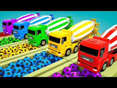 Baby Shark + Bingo Song -Concrete mixers and colorful soccer balls -Baby Nursery Rhymes & Kids Songs