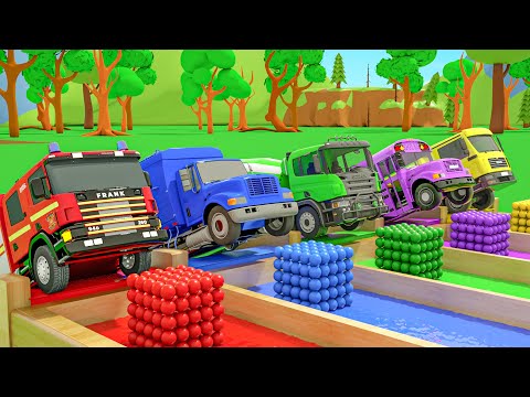 Ice Cream Song - Baby Nursery Rhymes & Kids Songs - Multicolored balls learning the color of cars