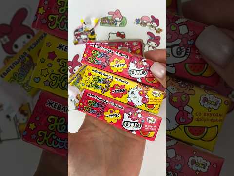 Hello Kitty bubble gum cute tattoo sticker #sanrio #asmr #hellokitty #satisfying #shorts