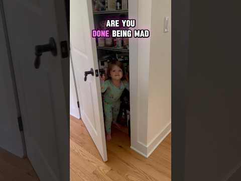 Where does your toddler go when mad? #toddler #momlife #funny #tantrum #baby #cute #sister #pantry