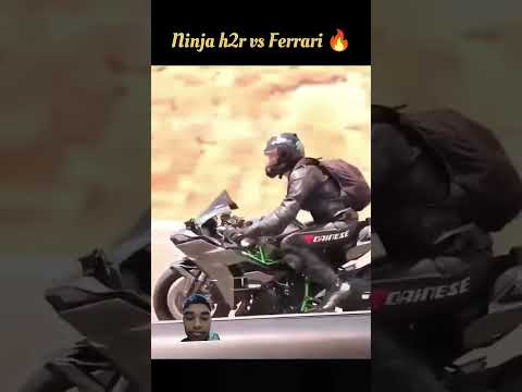 Ferrari vs H2 nevear understimate power of ninja h2 #automobile #h2rshow #ninja #2022kawasaki #h2r