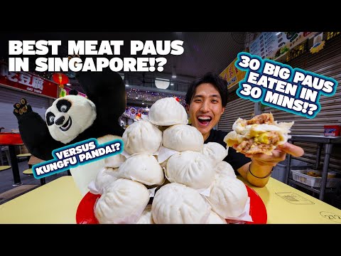 BEST MEAT PAUS in Singapore! 30 Meats Paus Eaten in 30 minutes! | KUNGFU PANDA MOVIE TIXS GIVEAWAY!