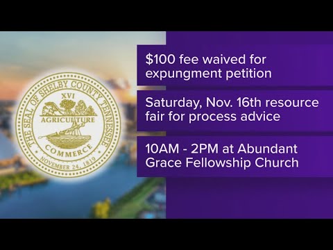 Shelby County General Sessions Court Clerk to waive $100 expungement petition fee, host clinic