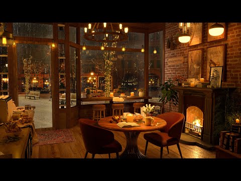 4K Cozy Coffee Shop with Jazz Music For Relaxing, Studying and Working