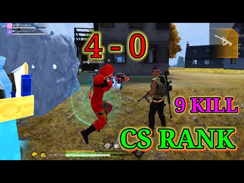 4-0 CS RANK 9 KILL BOOYAH OP GAMEPLAY #freefire #funnyvideo #shorts