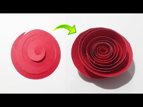 How To Make Paper Rose Flower | Easy Flower Making With Paper | Paper Rose Flower Making Idea