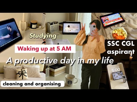 5AM study vlog 📓SSC CGL vlog| studying, cleaning, cooking,etc.| a day in life of SSC aspirant