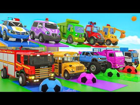 Wheels on the bus | Soccer ball shaped wheels, training videos | Baby Nursery Rhymes & Kids Songs