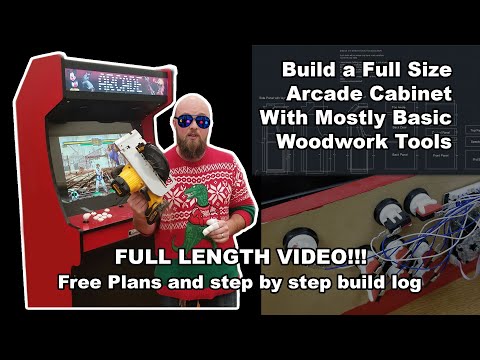 DIY Full Size Arcade Cabinet with Basic Tools - FULL LENGTH BUILD LOG and FREE PLANS