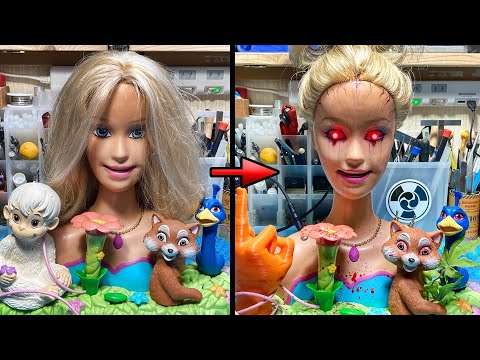 Circuit Bent Big Barbie Head Toy