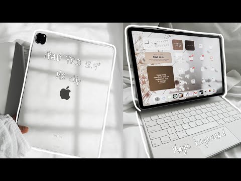 iPad pro 12.9” + magic keyboard unboxing 6th generation | accessories 📦✨relaxing | aesthetic 🤍