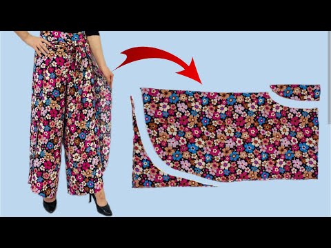 Very Easy Palazzo Trousers Cutting and Stitching with  Belt|💥Pants Wear in 8 Different Ways!