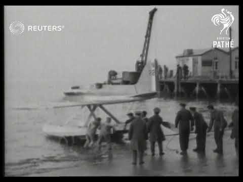 Air speed tragedy: Departure from Calshot of Flt. Lt. Kinkead on the attempt to break the ...(1928)