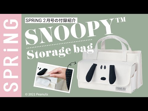 【雑誌付録】SPRiNG２月号の付録は、「スヌーピー ティッシュBOXも収納できる便利なおかたづけバッグ」