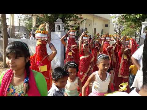 पवालिया गांव मे श्री बाबा रामदेव जी कलश यात्रा निकाली गई