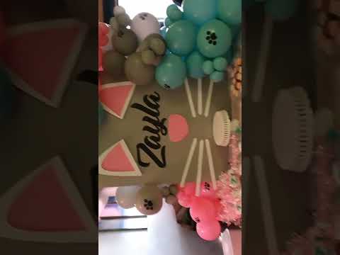 Cat Themed Party | Cake Table Decoration | Balloon Garland