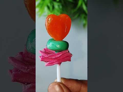 Heart Lolipop & Centre fruit Popsicle 🍓#shortvideo #youtubeshorts