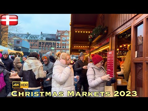 Copenhagen 🇩🇰 Christmas markets 2023 | julemarked Denmark | Saturday 2 December | 4k Walk #jul