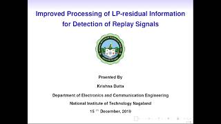 Improved Processing of LP-Residual Information for Detection of Replay Signals