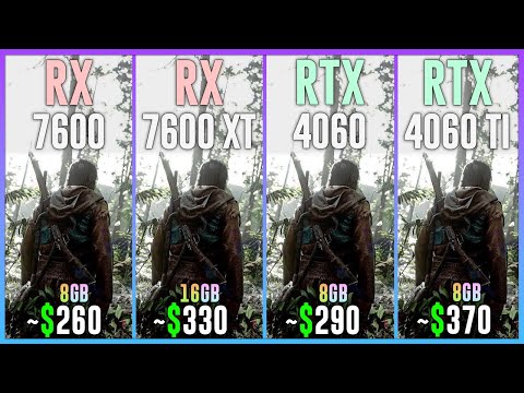 RX 7600 vs RX 7600 XT vs RTX 4060 vs RTX 4060 TI - Test in 20 Games