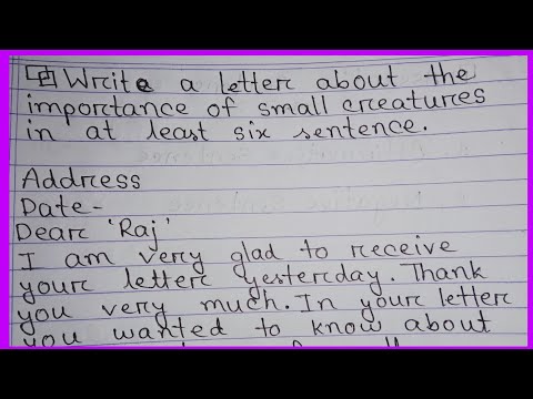 write a letter about the importance of small creatures //letter writing