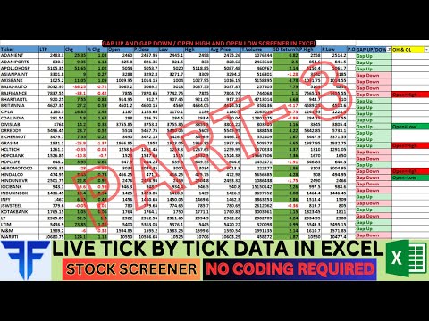 Automated Excel Sheet Stock Screener | GAP UP GAP DOWN SCREENER | Live Data in Excel Sheet 3