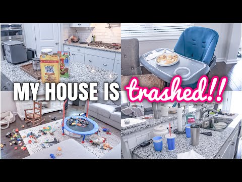 MOM LIFE CLEAN WITH ME | COMPLETE DISASTER CLEANING | MESSY HOUSE TRANSFORMATION