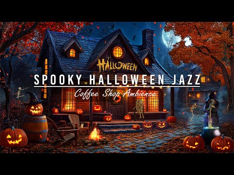 Spooky Halloween Jazz Music with Haunting Ambience in a Gloomy Fall Village 🎃 Scary Halloween Sounds