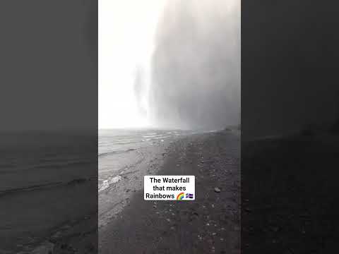 🌈 The Icelandic Waterfall that Makes RAINBOWS IS #shorts #iceland #icelandwaterfalls