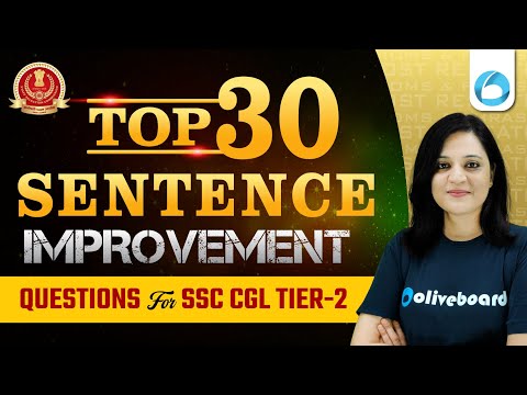 Top 30 Sentence Improvement Questions for SSC CGL Tier 2 | SSC CGL Mains English Classes