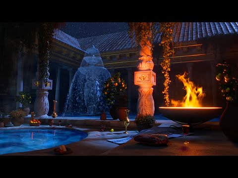 Roman Baths Night Ambience | Soothing Bath for Rest & Rejuvenation | Ambience for Sleep (4K)