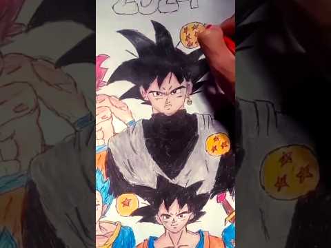 ✨😎SPECIAL !GOKU BLACK SAGA #dragonball POSTER PART2  DRAWING! 6 characters#art #anime #drawing