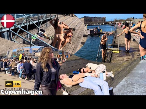 🇩🇰Copenhagen Harbor Beach | 4K Beach Walk | Denmark | April 2024 | HRD-30FPS