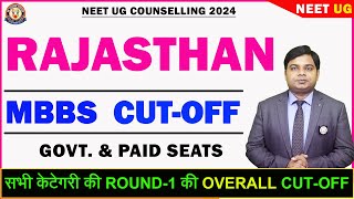 Rajasthan MBBS Cut-Off Round-1 2024 | Government & Paid Govt. Seats | Overall Cut-Off