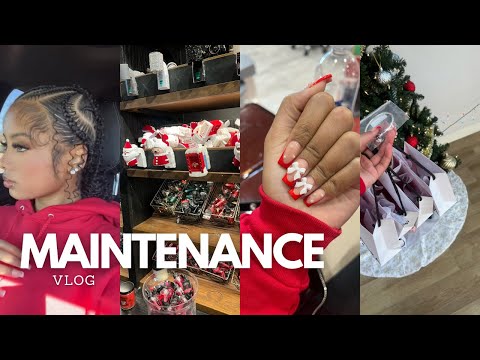 MAINTENANCE VLOG: Stitch Braids, Nails, Eyebrows, Christmas Shopping, Etc. | Vlogmas Day 14