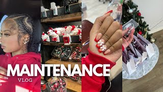 MAINTENANCE VLOG: Stitch Braids, Nails, Eyebrows, Christmas Shopping, Etc. | Vlogmas Day 14