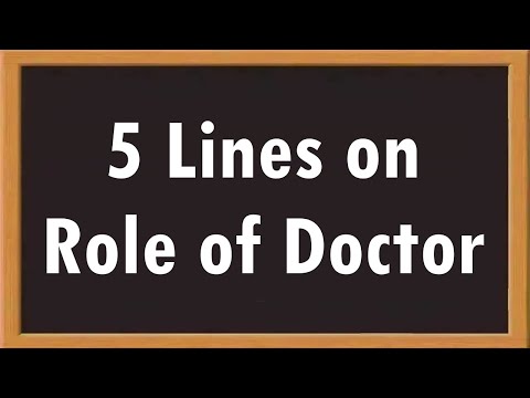 Role of Doctor 5 Lines Essay in English || Essay Writing