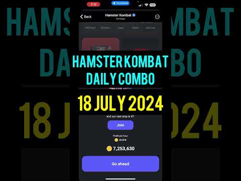 Hamster Kombat Daily Combo: 18 July 2024  #dailycombohamsterkombat #hamsterkombatdailycombo #crypto