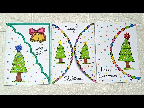 3 Easy & Beautiful white paper christmas Card making|DIY Merry Christmas greeting card|Handmade card