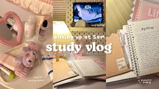 5am study vlog 🍵📔 5am morning routine, cafe study, lots of studying, hauls and more