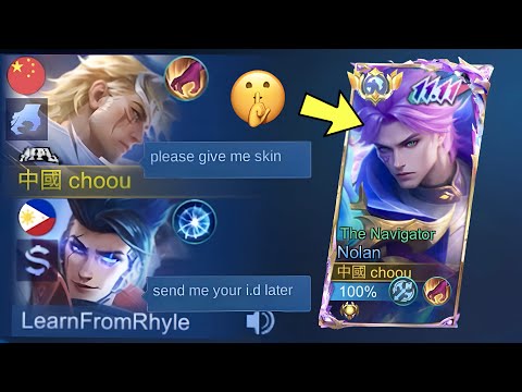 NOLAN “NO SKIN” PRANK GONE RIGHT!! (this skin is good 🤤) - Mobile Legends