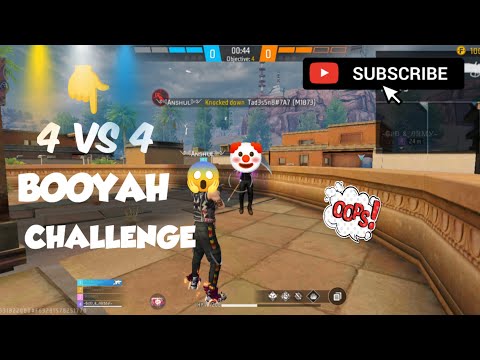 4 VS 4 BOOYAH CHALLENGE 🧠☠️ CS-RANKED 🔥 // FULL VIDEO👈😱 FREEFIRE 😎 @TrendVault17