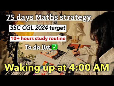 SSC CGL study vlog👩‍💻☕️My maths strategy for 75 days |4 AM study vlog 📚 #sscaspirants #ssccgl