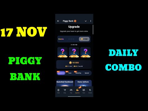 Piggy Bank Daily Combo 17 November | Piggy Bank Combo Today | Piggy Bank Airdrop