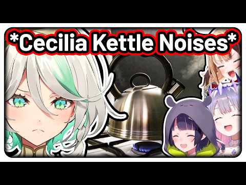 Cecilia is thinking too hard and starts making kettle noises 【Hololive EN】