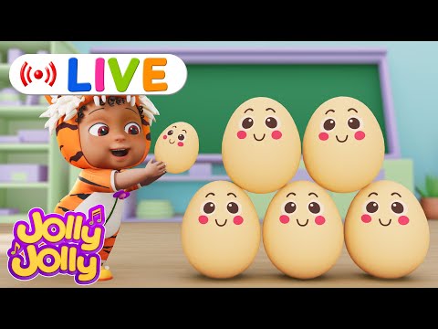 LIVE🔴Humpty dumpty, Hickory dickory dock + More | Jolly Jolly & Animals - Best Kids Songs!